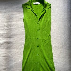 ZARA KNIT MINI COLLAR DRESS